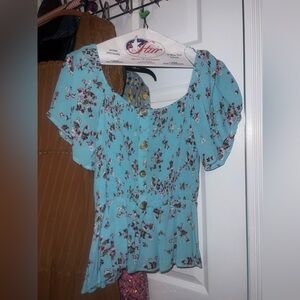 Blue floral shirt